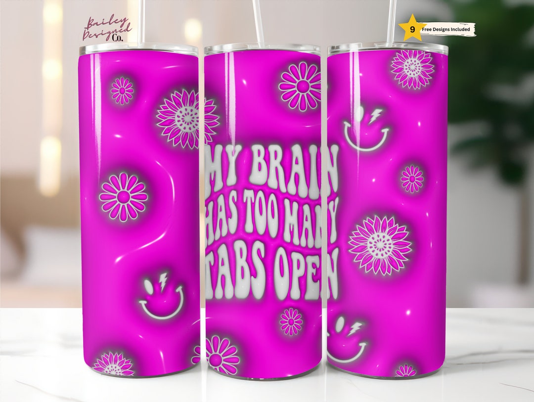 Inflated Sublimation Design 3D Tumbler Wrap 20 Oz Skinny Tumbler ...