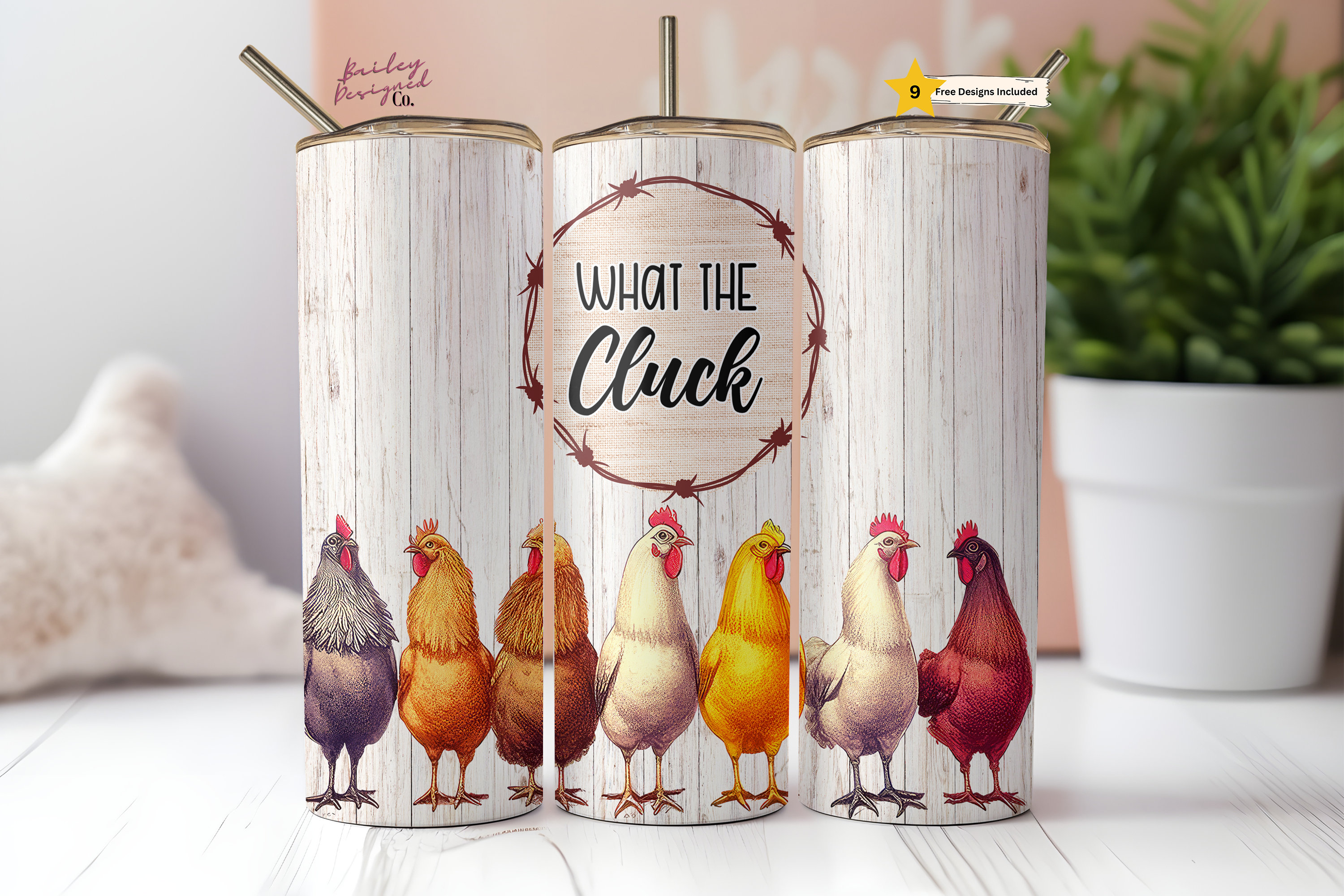 Farm Chickens 20 Oz Skinny Tumbler Sublimation Design Digital Download ...