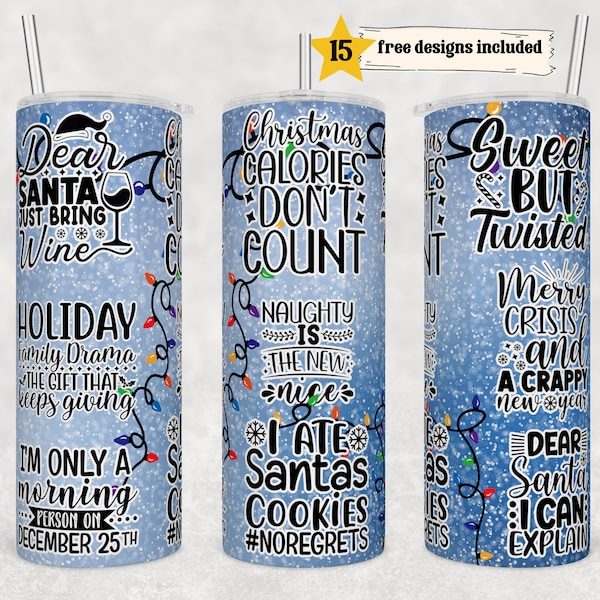 Sarcastic Christmas Quotes 20 oz Skinny Tumbler Holiday PNG, Sublimation Design DIGITAL, Funny Christmas png, Christmas Lights Design