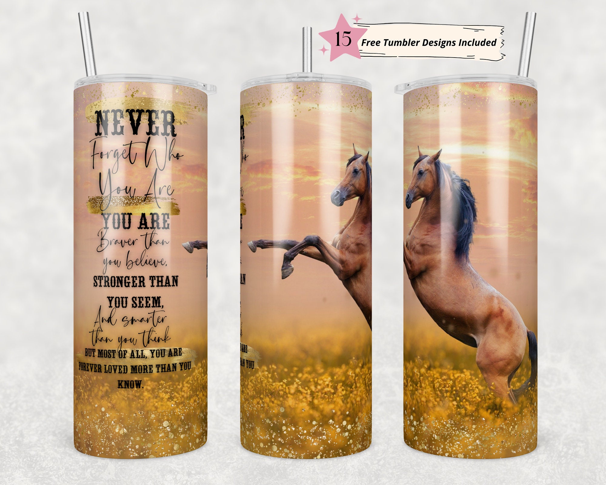 20 oz Sublimation Tumbler Wrap - Watercolor Sleepy Horse holding a Cof –  ShootingStarSVG