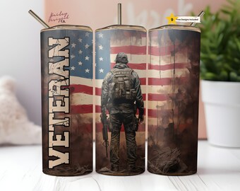 Patriotische Amerika 20 oz Skinny Becher Sublimation Design digitaler Download PNG sofortige DIGITAL NUR, Veteran amerikanische Flagge Tumbler Wrap
