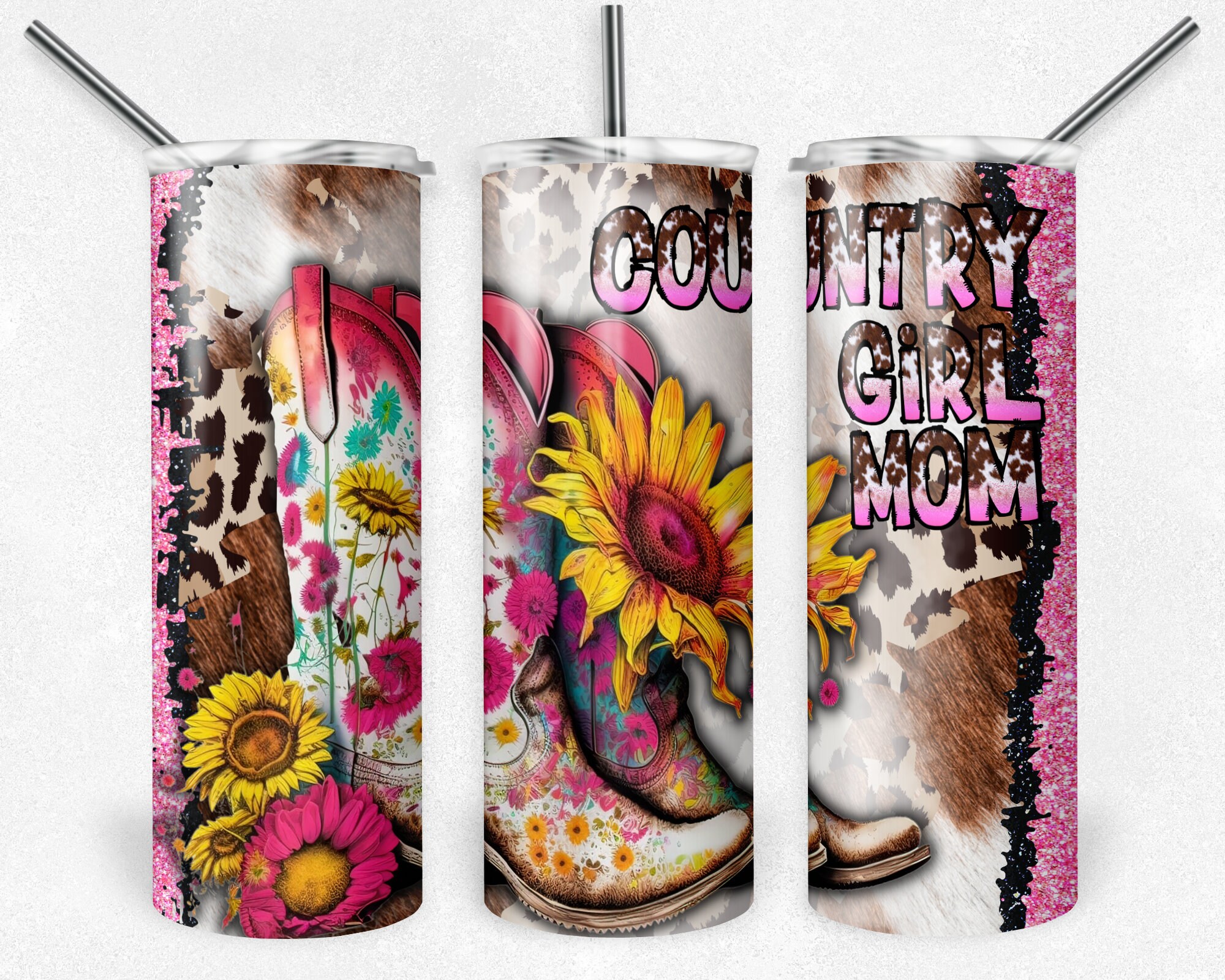 Country Girl Mom 20 Oz Skinny Tumbler Sublimation Design Digital ...