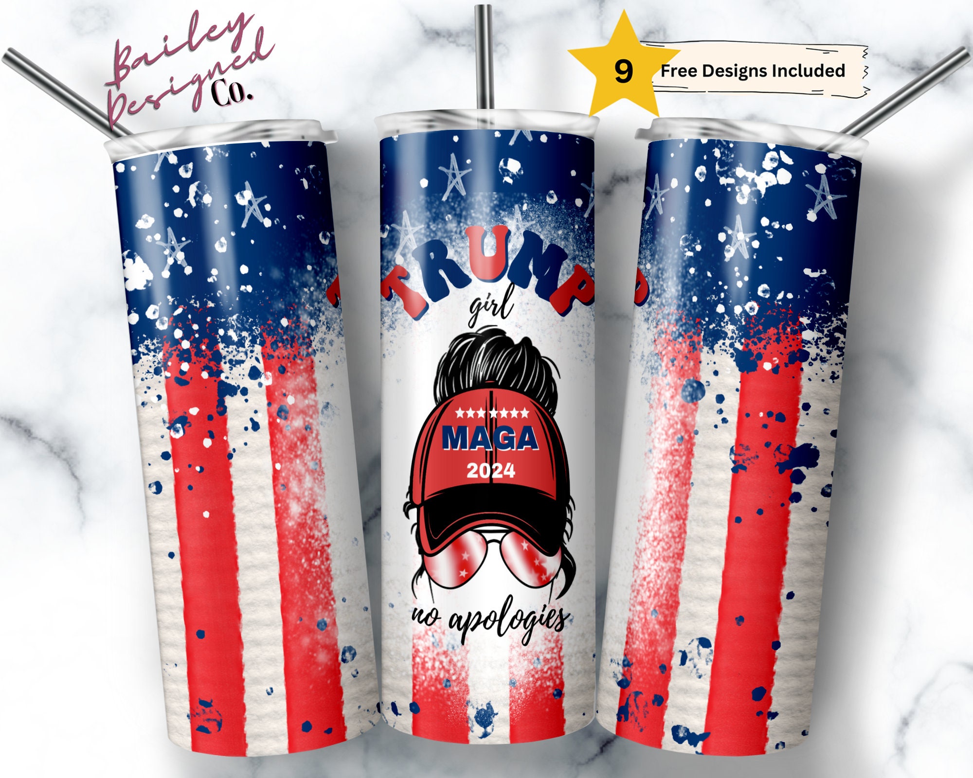 Digital Design Trump Tumbler. Trump Hard Seltzer. Trump 2024 Tumbler. Back  the Blue. Thin Blue Line. 20 oz *STRAIGHT* Skinny Tumbler PNG.