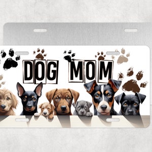 Dog Mom License Plate Sublimation Design Digital Download PNG Instant DIGITAL ONLY, 12 by 6 in car license plate design