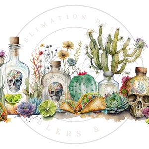 Tacos and Tequila PNG, Cinco de Mayo Digital Download, Sugar Skulls Sublimation PNG, Cinco de Drinko Sublimation PNG
