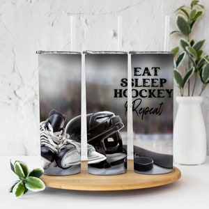 20oz Skinny Tumbler Hockey  Designs Template Straight PNG File Download eat sleep hockey sport tumbler design
