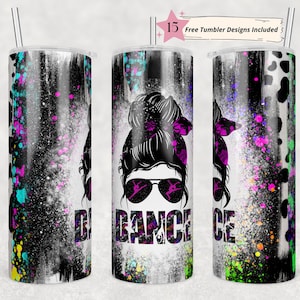 20oz Skinny Tumbler Ballerina Dance Design Template Straight PNG File Download dancing ballet dance tumbler design