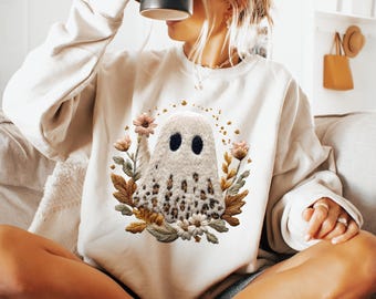 Fall Boho Sunflower Cute Ghost Leopard PNG Sublimation Design Instant Digital Download, Cute Graphics, Glass Jar png Design, Tshirt Design