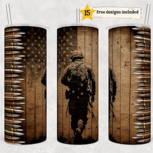 Vaso veterano Png, Vaso militar, Vaso de bandera americana rústica png, Envoltura de bandera rústica, diseños de sublimación de vaso para hombres