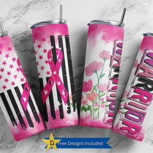 Sublimation Prints - 20oz Straight Skinny Tumblers (10 Pack) - Breast  Cancer Awareness 2 – The Stainless Depot