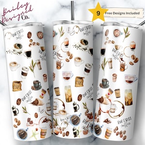 Coffee 20 oz Skinny Tumbler Sublimation Design Digital Download PNG Instant DIGITAL ONLY, I love Coffee Tumbler, Coffee Lover Png