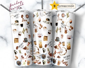 Café 20 onças Skinny Tumbler Sublimation Design Digital Download PNG Instantâneo SOMENTE DIGITAL, I love Coffee Tumbler, Coffee Lover Png