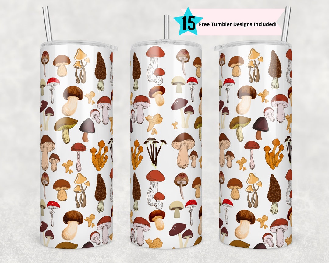 20 Oz Skinny Tumbler Mushroom Tumbler, Mushroom Sublimation Design PNG ...