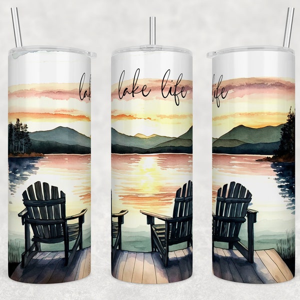 Lake Life, Life is Better at the Lake,  20 oz Skinny Tumbler, Sublimation Design, Digital Download PNG, Instant DIGITAL ONLY