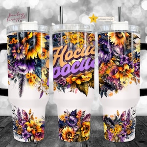 40oz Tumbler Wrap - Autumn Fall Vibes PNG Tumbler Design Sublimation Designs Downloads - Halloween Sublimation Tumbler with Handle Wrap
