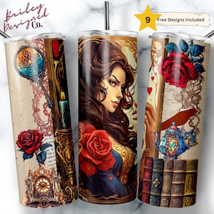 Beauty and the Beast 20 oz Skinny Tumbler Sublimation Design Digital Download PNG Instant DIGITAL ONLY, Scrapbook Junk Journal