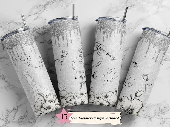 Bridal 20 Oz Skinny Tumbler Sublimation Design | BRIDE TO Be 