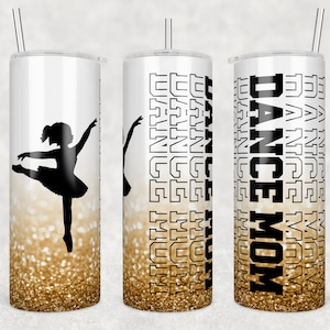 20oz Skinny Tumbler Dance Mom Design Template Straight PNG File Download dancing ballet jazz tap dance tumbler design