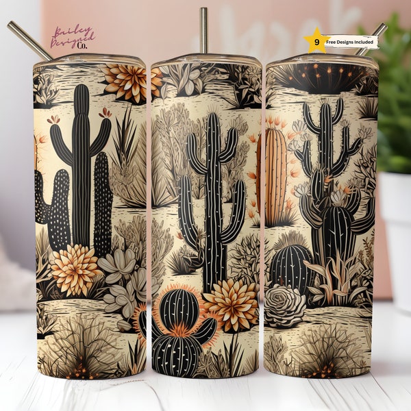 Boho Desert Vibes 20oz Sublimation Tumbler Wrap Digital Design, Western Country Rustic PNG File Tumbler Design