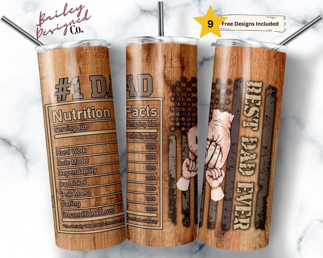 Best Dad Number One Father's Day 20 Oz Skinny Tumbler Sublimation ...