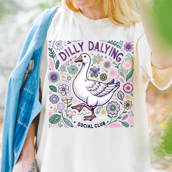 Dilly Dallying Funny Goose PNG Sublimation Design Instant Digital Download, Cute Graphics, Glass Jar png, Tshirt Design, DTF Design, UVDTF