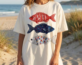 Preppy Fish PNG Bass Coastal Beach Sublimation Design, 4th of July Shirt Digital Download, Summer Lake Life Trendy Png