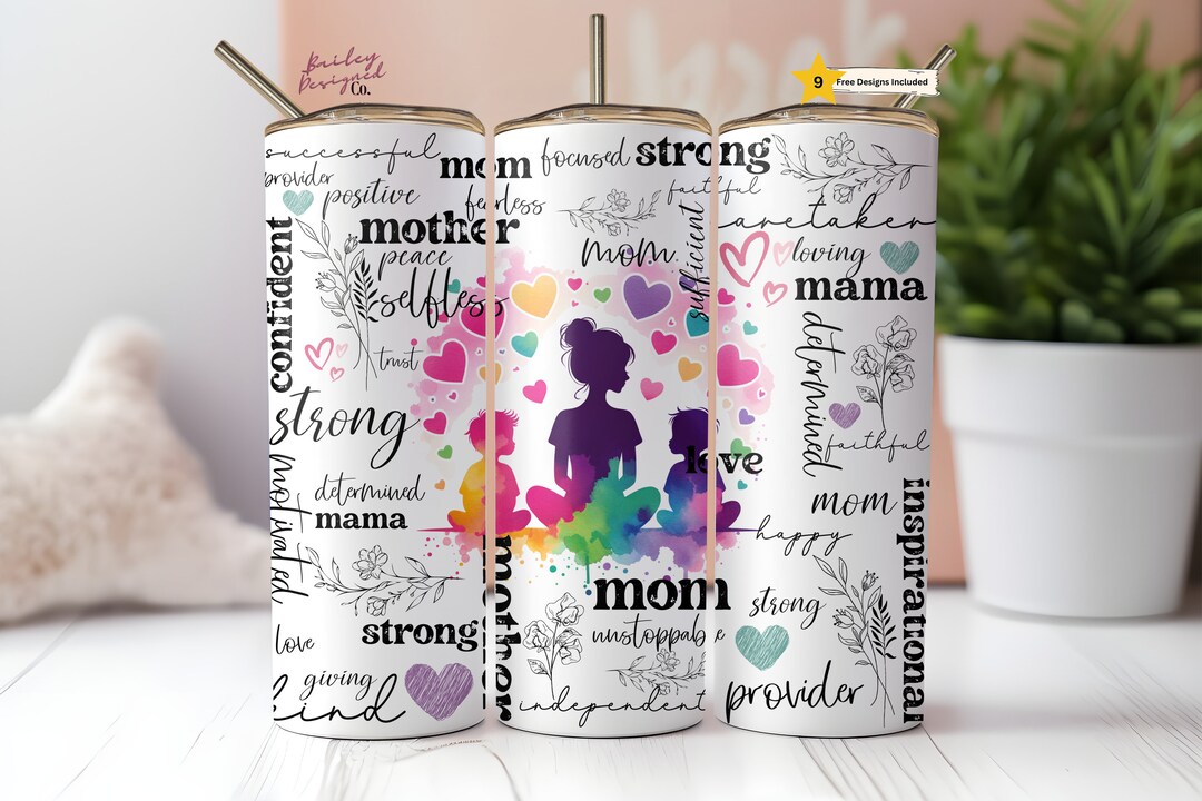Mother's Day Mom Mama 20 Oz Skinny Tumbler Sublimation Design Digital ...