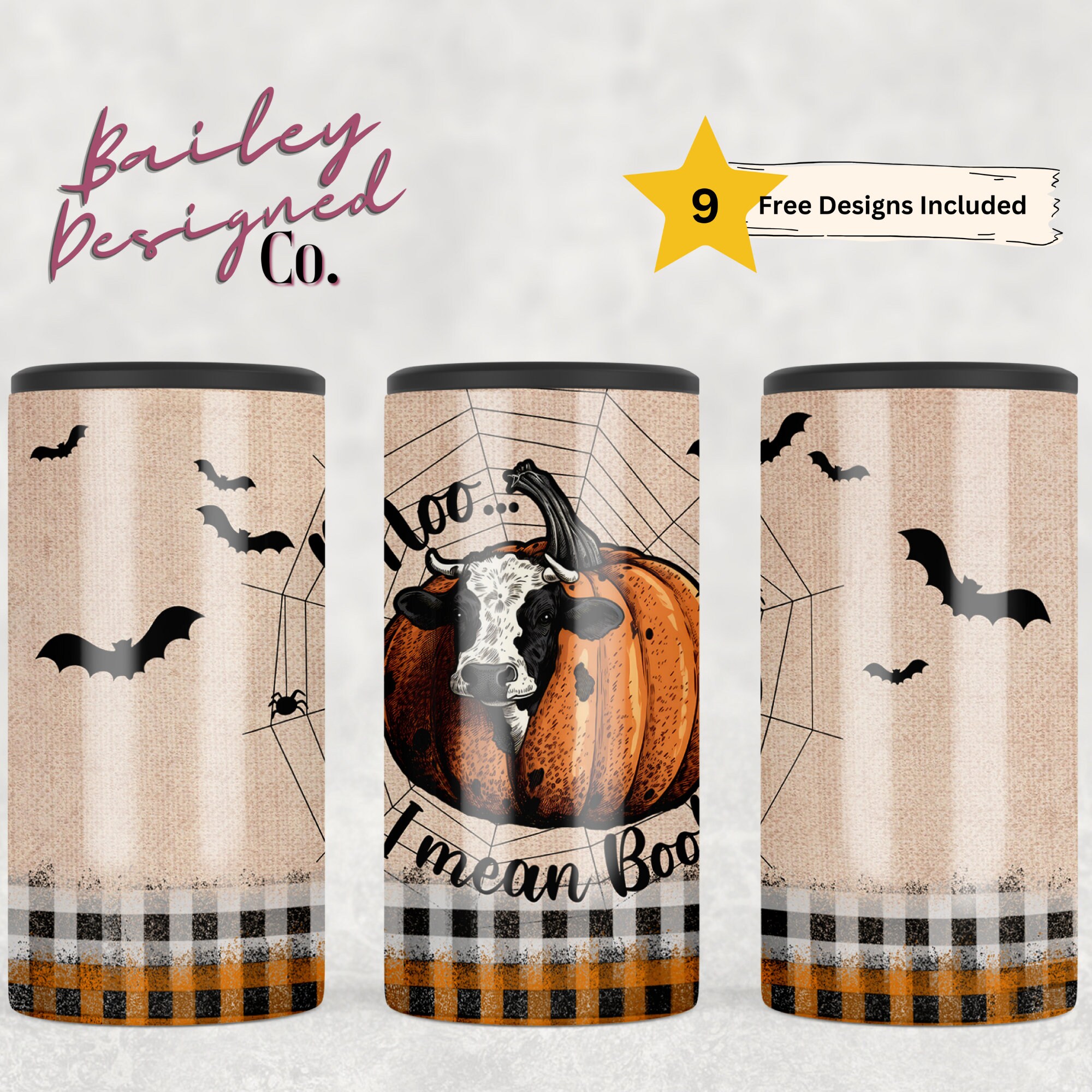 Moo I Mean Boo 4in1 Can Cooler Sublimation Wrap, lustiger