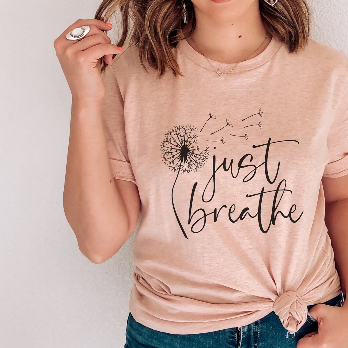 Just Breathe Shirt Dandelion Shirt Meditation Shirt Yoga Etsy