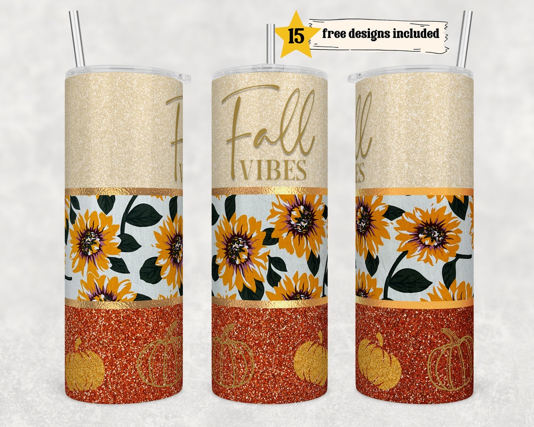 Fall Vibes Tumbler 20 Oz Skinny Tumbler Pumpkin Spice Sublimation ...