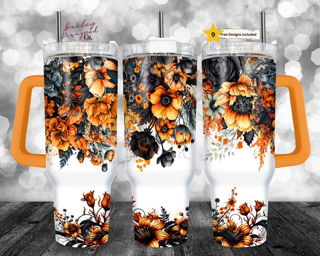 40oz Tumbler Wrap - Autumn Fall Vibes PNG Tumbler Design Sublimation ...