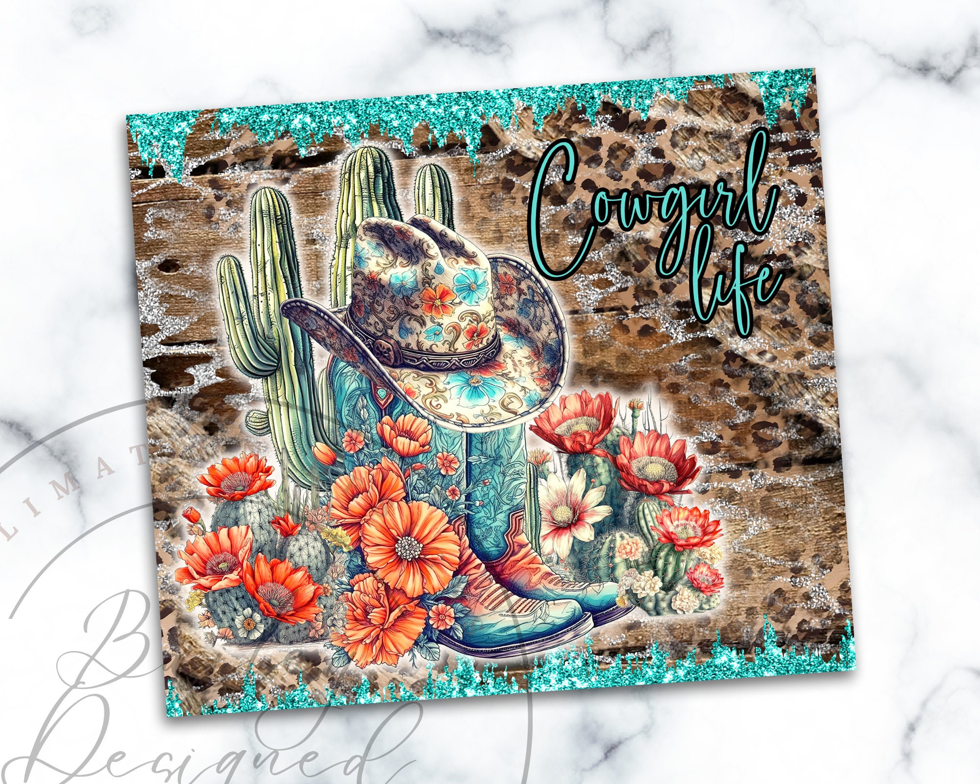 Cowgirl Life 20 Oz Skinny Tumbler Sublimation Design Digital Download ...