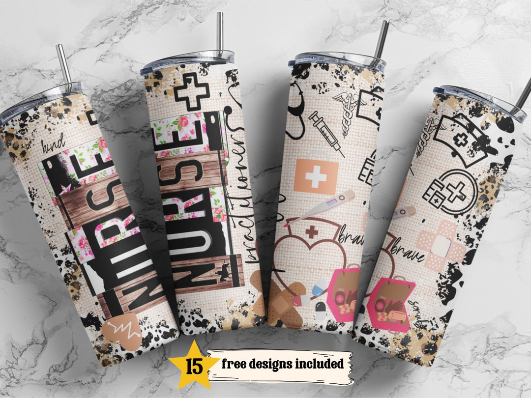 Nurse Practitioner 20 Oz Skinny Tumbler Sublimation Leopard Boho Wrap ...