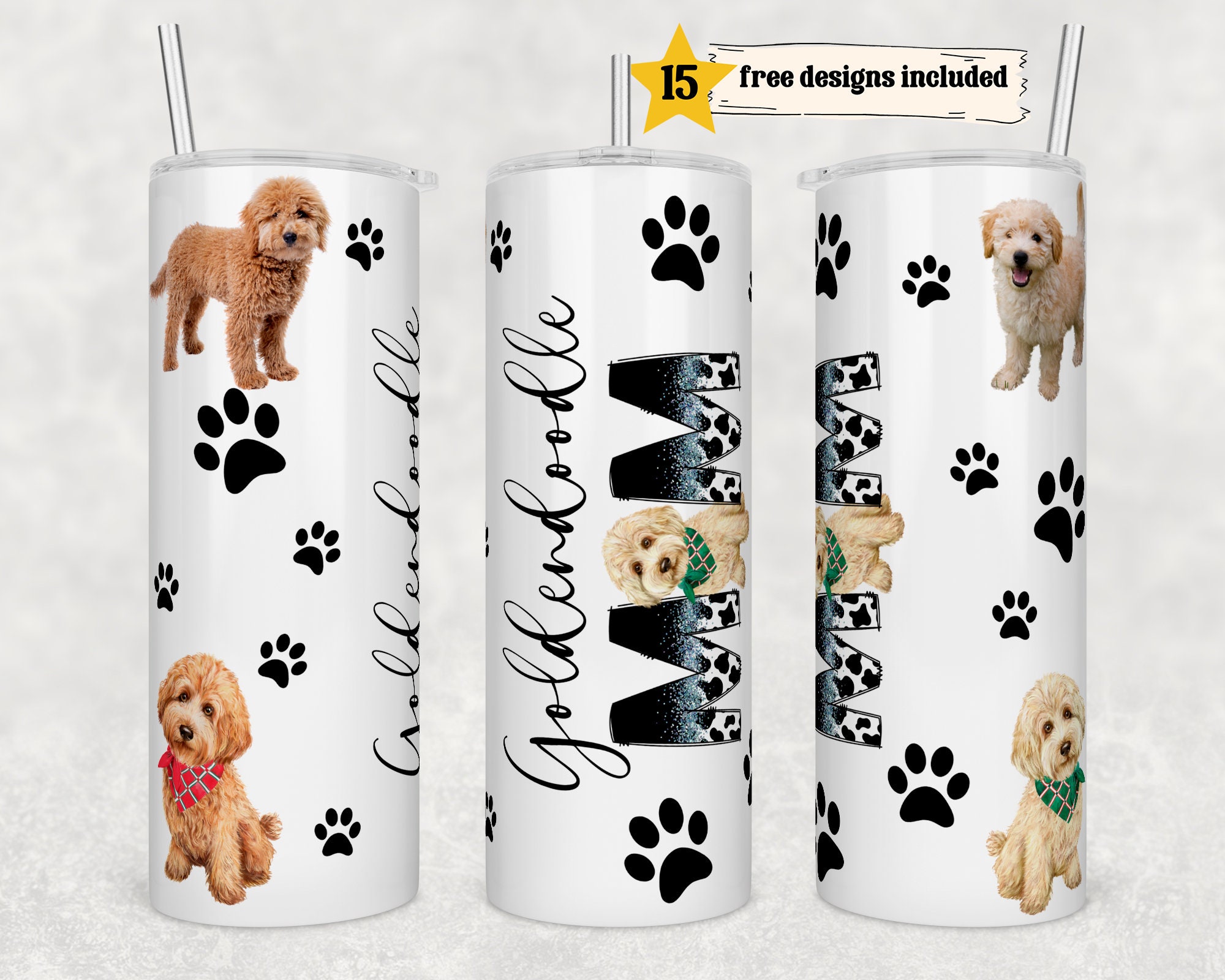 Goldendoodle Dog Mom Tumbler Wrap -20 Oz Sublimation Tumbler Wrap - PNG ...
