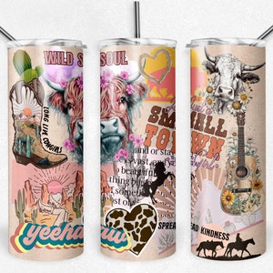 Yeehaw Cowgirl 20 Oz Skinny Tumbler Sublimation Design Digital Download ...