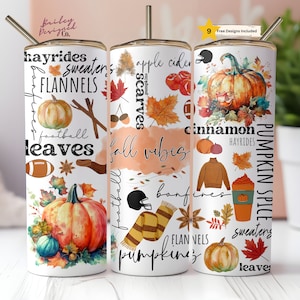 Autumn Pumpkin 20 oz Skinny Tumbler Sublimation Design Digital Download PNG Instant DIGITAL ONLY, Boho Flowers Fall Tumbler Wrap