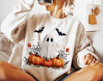 Fall Boho Halloween Cute Ghost PNG Sublimation Design Instant Digital Download, Cute Graphics, Glass Jar png Design, Tshirt Design