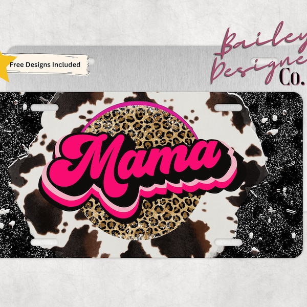 Baseball Mama License Plate Sublimation Design Digital Download PNG Instant DIGITAL ONLY, 12 by 6 inch car license plate design