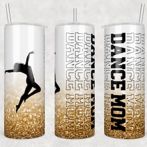 20oz Skinny Tumbler Dance Mom Design Template Straight PNG File Download dancing ballet jazz tap dance tumbler design