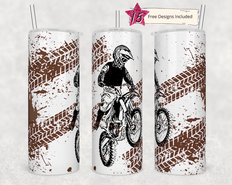 20oz Skinny Tumbler Born to Ride Dirt Bikes Designs Template Etsy