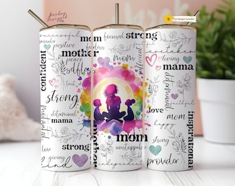Mother's Day Mom Mama 20 oz Skinny Tumbler Sublimation Design Digital Download PNG Instant DIGITAL ONLY,  Tumbler Wrap
