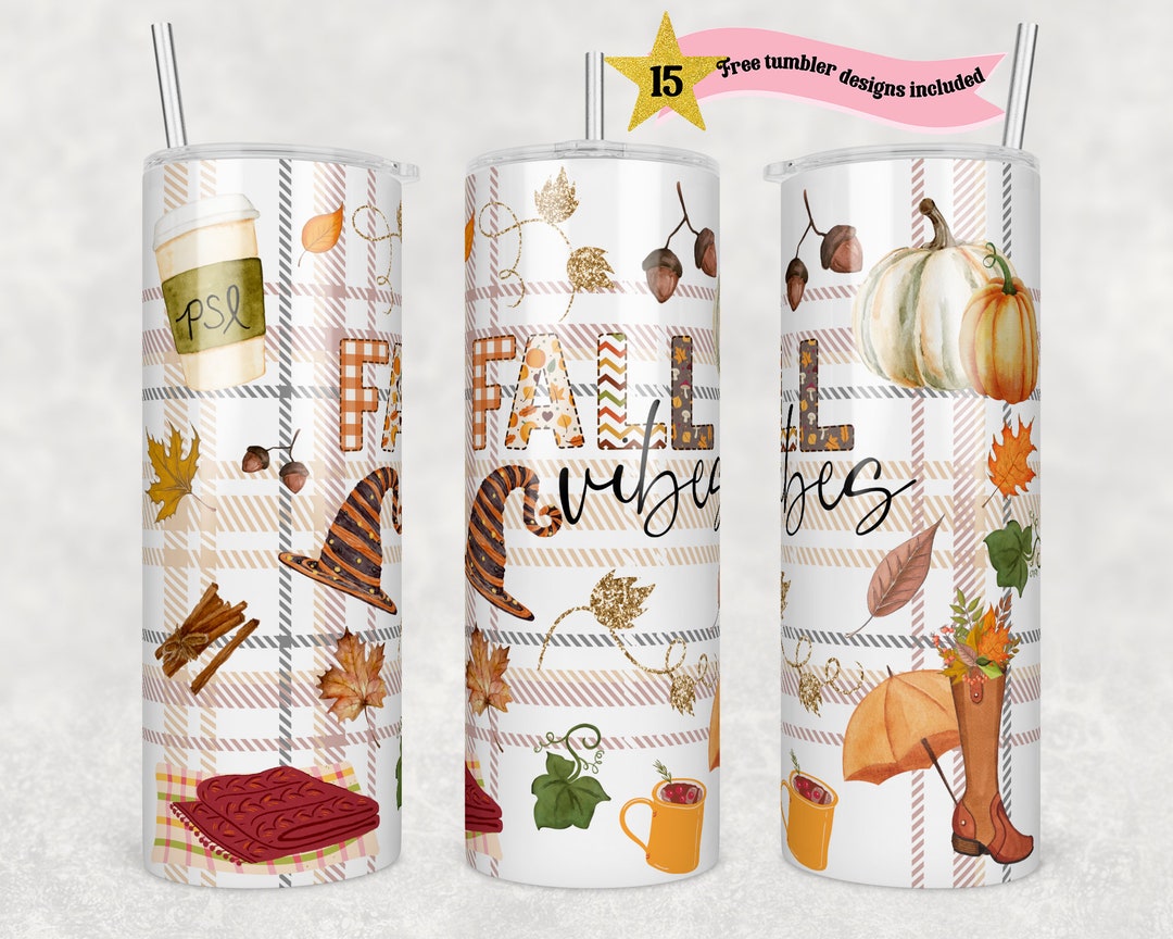 Halloween 20 Oz Skinny Tumbler Fall Vibes Sublimation Design - Etsy