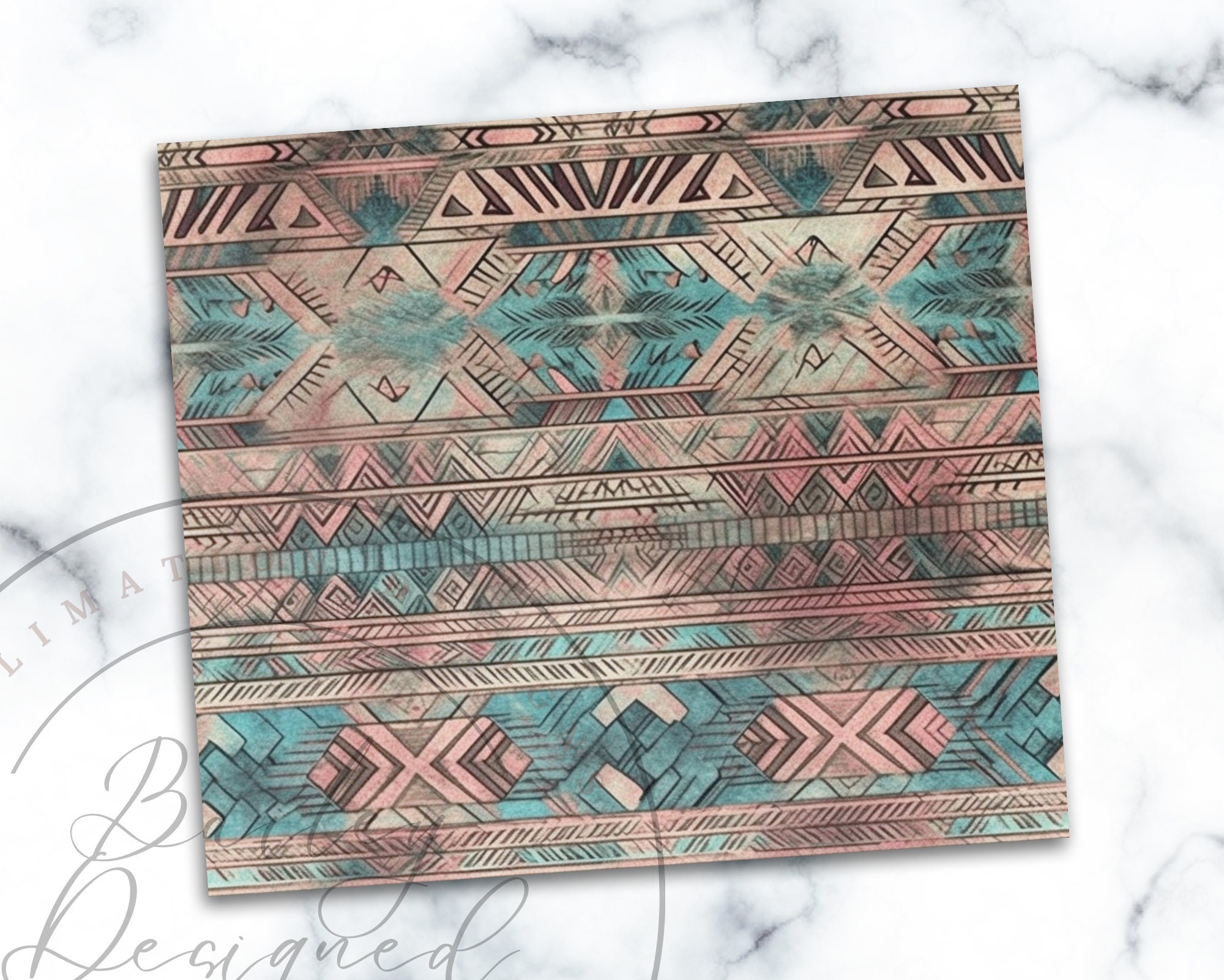 Western Pattern 20 Oz Skinny Tumbler Sublimation Design Digital ...