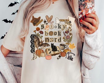 Spooky Book Nerd PNG Sublimation Design Instant Digital Download, Trendy png Design, Book Lover Bookish Tshirt Design
