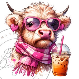 Pink Valentines Cute Highland Cow Clipart Shirt Sublimation Design Digital Download UVDTF Instant DIGITAL ONLY, Glass Jar png, Tshirt Design