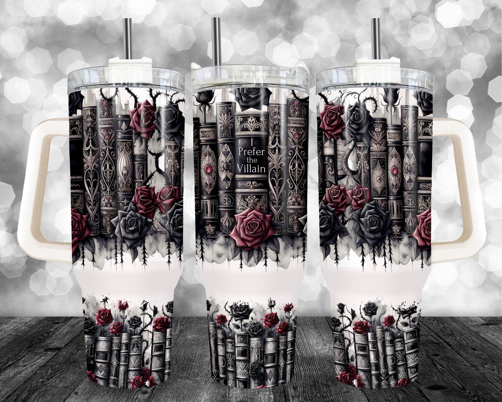 I Prefer the Villain 40oz Tumbler Wrap - Bookish Reader