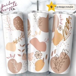 Blank Boho Abstract Shapes 20 oz Skinny Tumbler Sublimation Design Digital Download PNG Instant DIGITAL ONLY, Minimalistic Tumbler