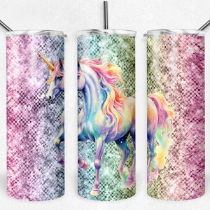 Unicorn 20 Oz Skinny Tumbler Sublimation Design Digital Download PNG ...