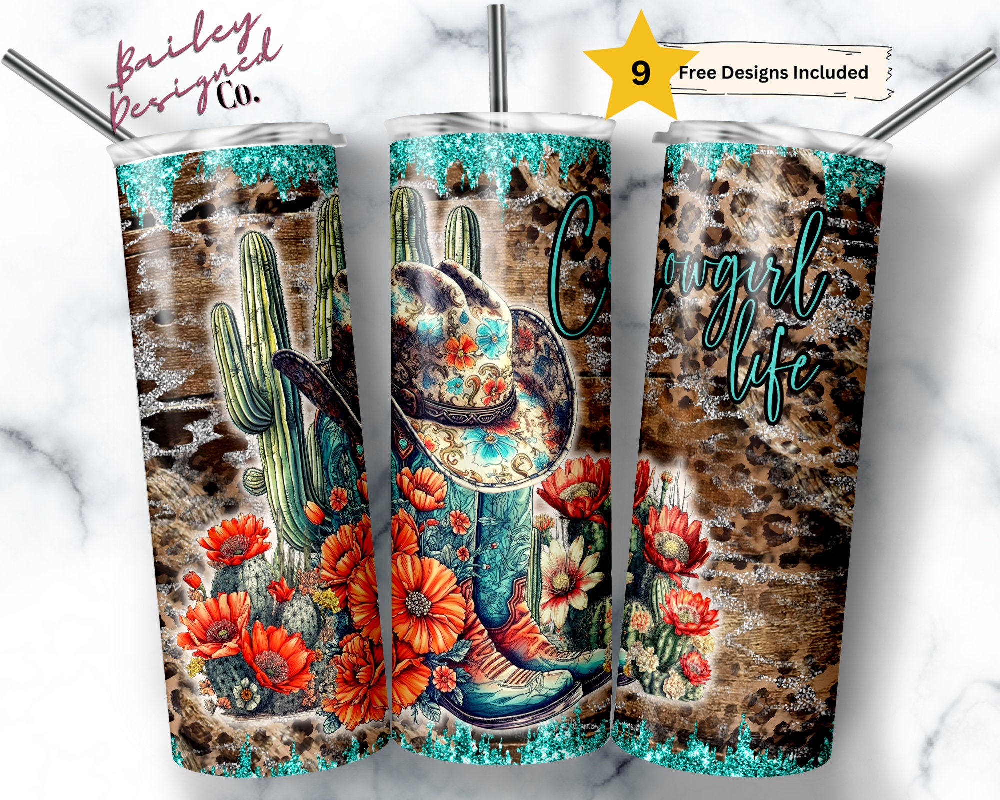 Cowgirl Life 20 Oz Skinny Tumbler Sublimation Design Digital Download ...