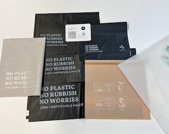 Sample Pack of 100% Compostable Mailer Eco-friendly Biodegradable Satchel Post Packaging Black Poly Bag Mixed Sizes